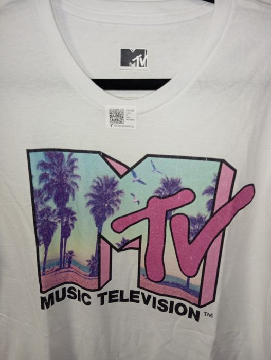 T-shirt bawełniany z logo MTV