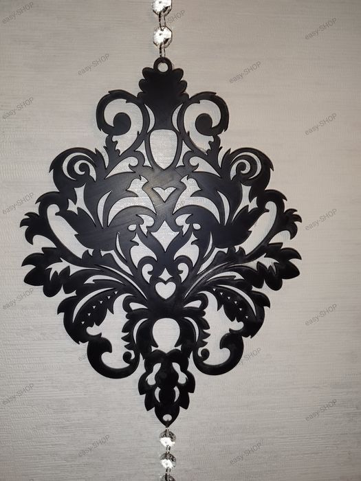 Dekor czarny z tworzywa dekoracja okna girlanda z chwostem