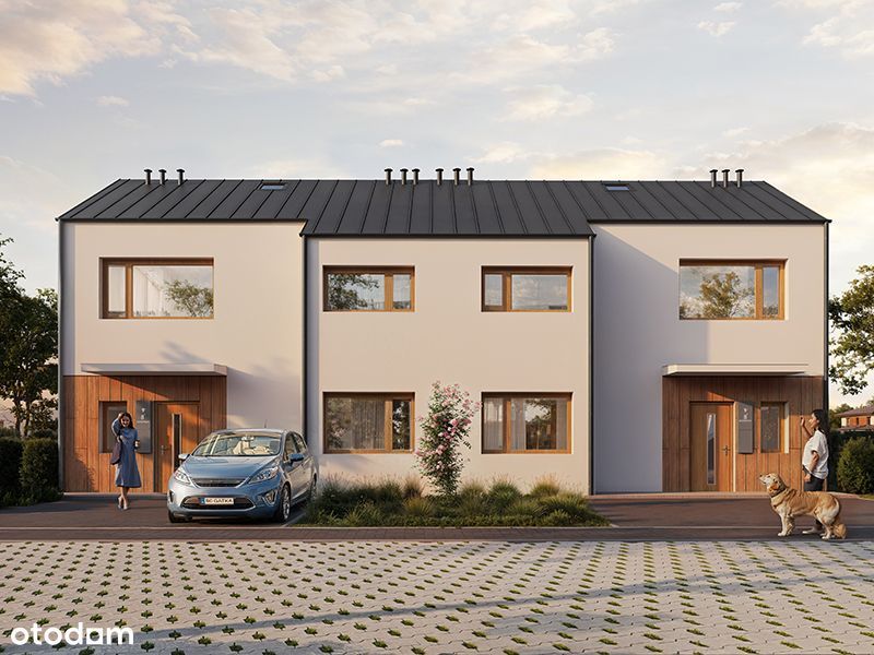 Dom 90,70m2 z własnym ogrodem i miejscami postojowymi
