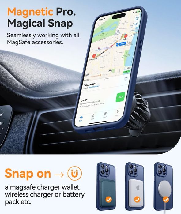 CANSHN Magnetyczne etui na iPhone'a 15 Pro, kompatybilne z MagSafe