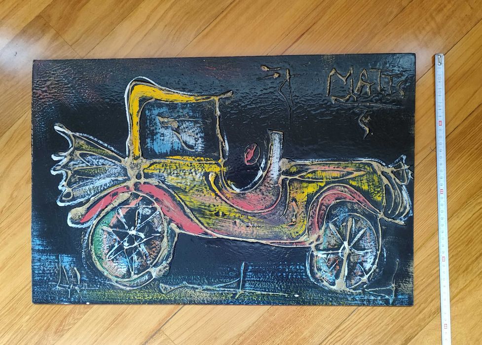 Pintura Antiga, com uma Carro Antigo