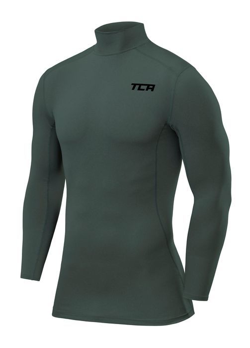 Boys Thermal Shirt - Compression Long Sleeve - 8-10 Dark Green