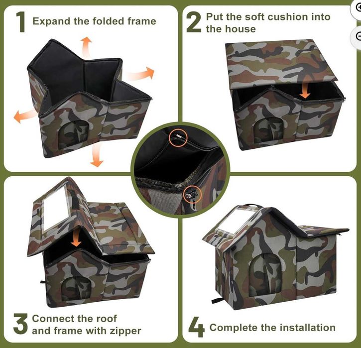 Casota para gato ou cão impermeável 40x45x45 cm Exterior para Gatos e Cães