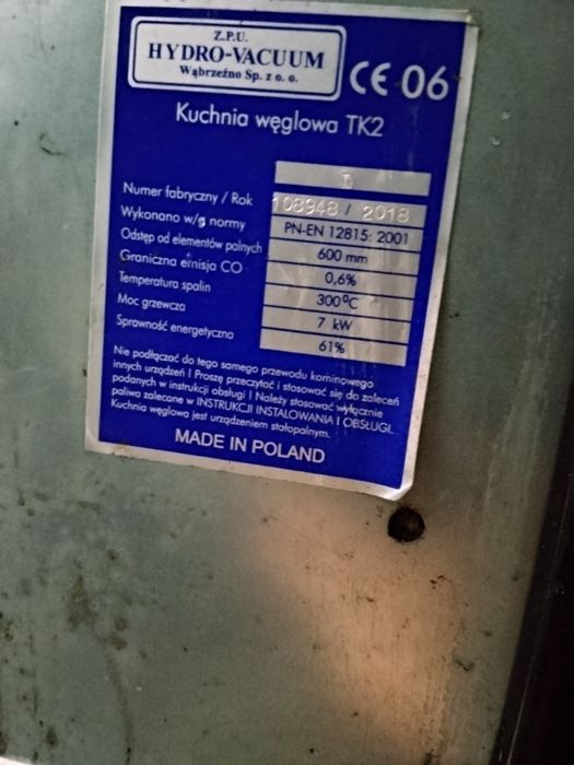 Piec kuchnia wolnostojąca TK2 lewa NOWA Eksponat na aranżacje wnętrz