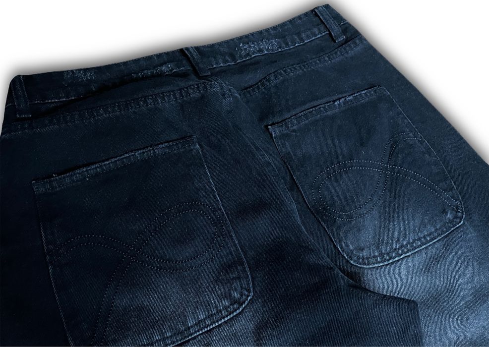 Черные distressed flared jeans джинсы клеш / L