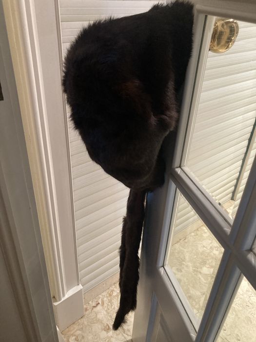 Gorro em oele de Vison com pontas -cachecol em Vison