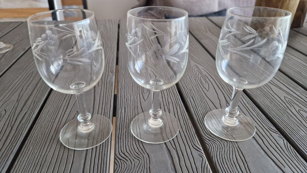 3 copos de pé de cristal vidro clássicos