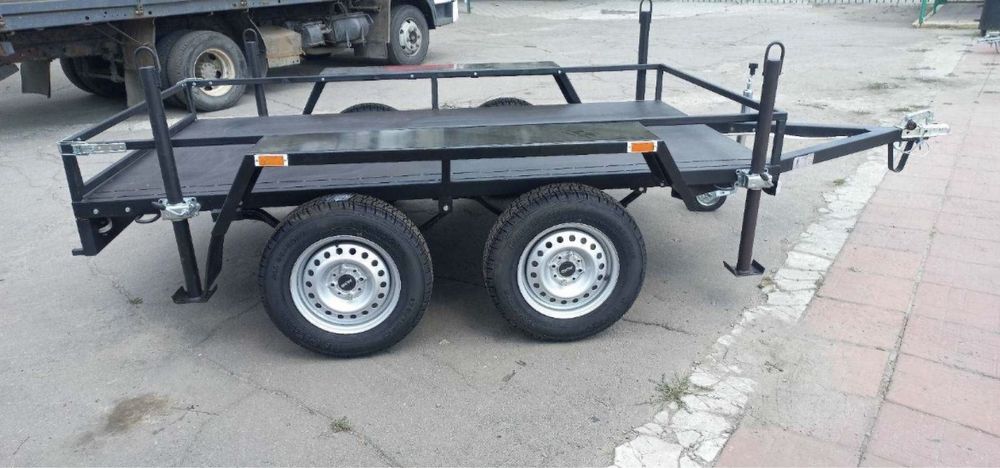 Причеп легковий двухосний висота тенту 1 м з доставкою від виробника