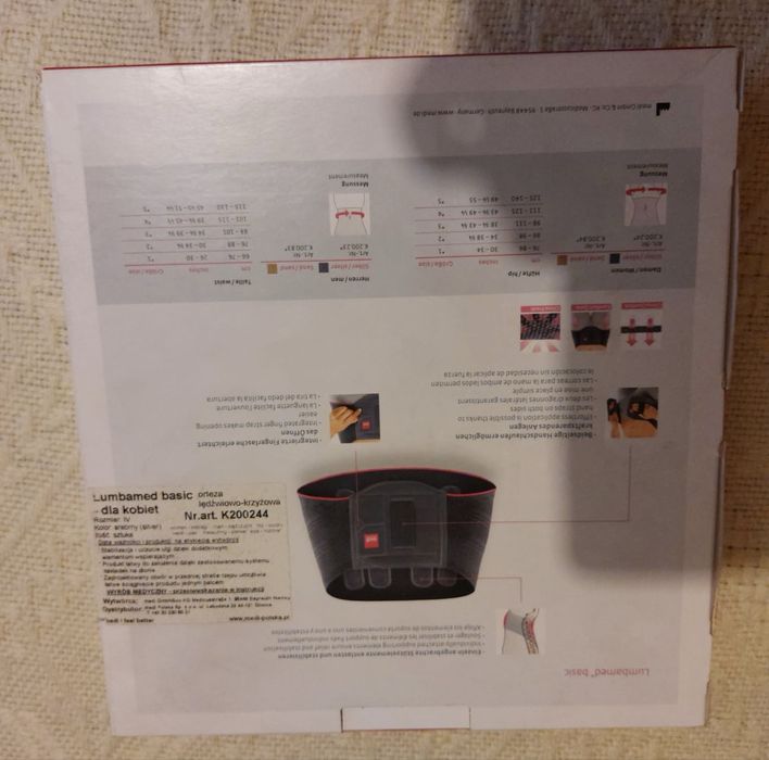 Pas lędzwiowy / orteza LUMBAMED BASIC rozmiar IV
