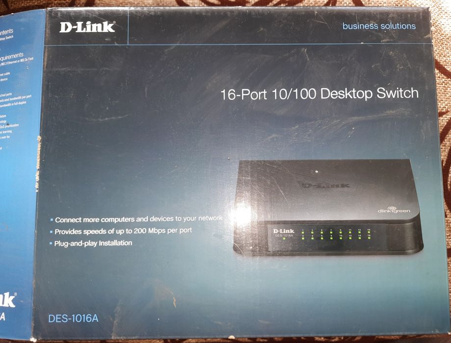 Комутатор мережевий D-Link DES 1016A