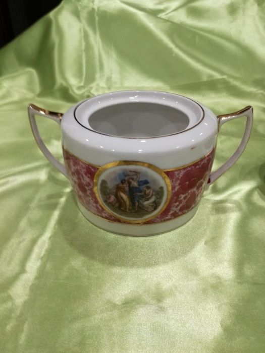 Leiteira e Açucareiro Madre Pérola Vista Alegre 1924