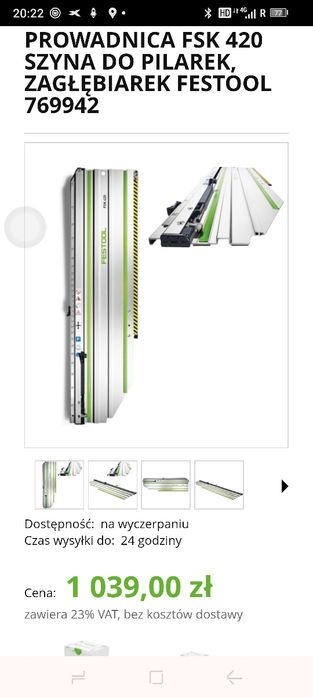 FESTOOL pilarka HK55 EBQ z szyną