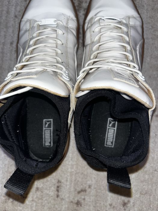 Puma хайтопи білі лаковані з gum sole, розмір 41
