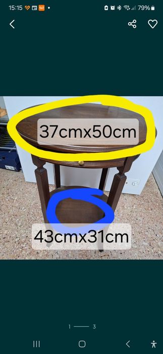 Mesa de apoio em madeira fina