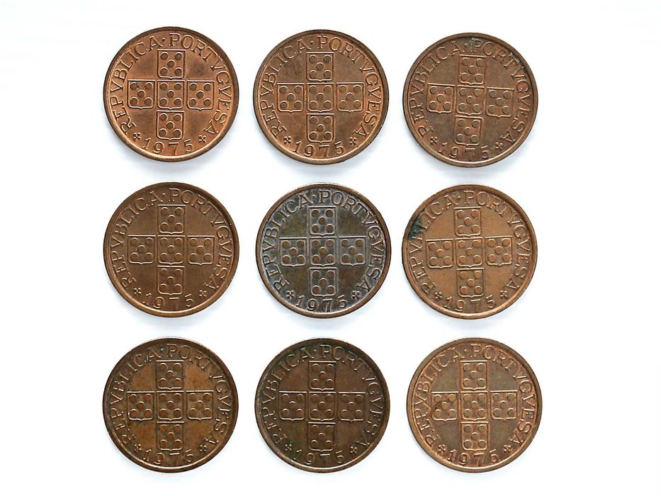 Lote de 9 Moedas 50 Centavos 1975