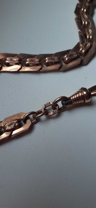 Złoto pr. 333 łańcuszek-dewizka do zegarka kieszonkowego ANTYK.