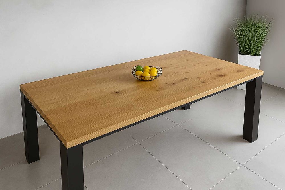 Stół Dębowy LOFT, 100% Lite Drewno DĄB, Rozkładany.