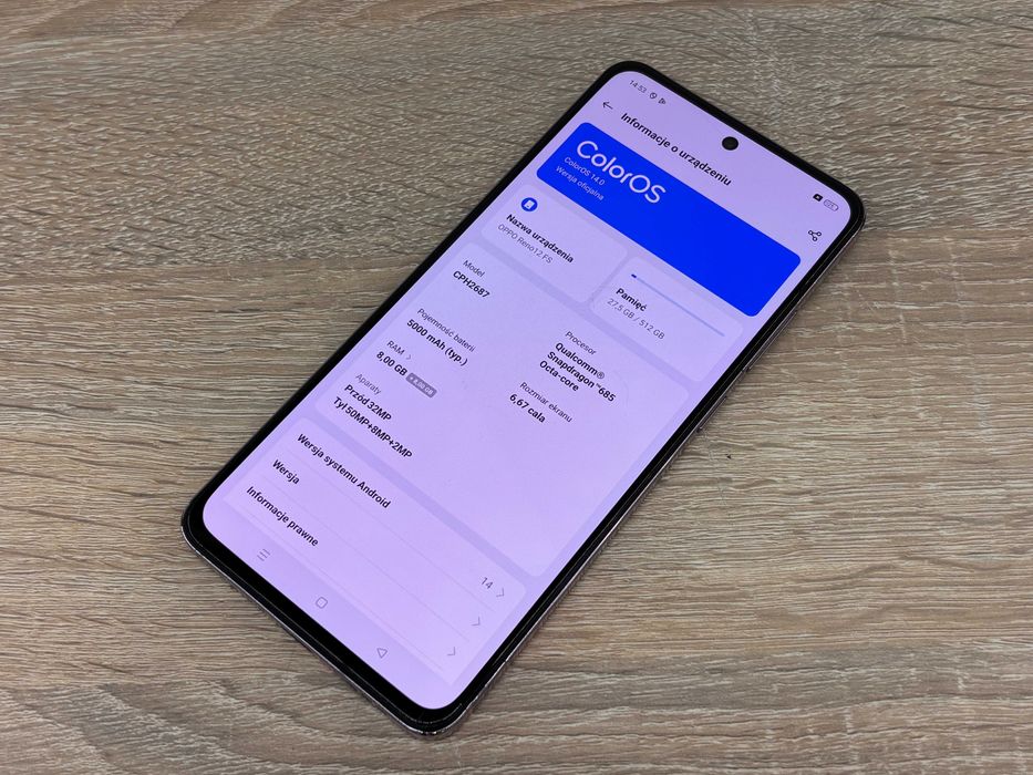 Smartfon Oppo Reno12 FS - 8/512gb - OPIS okazja
