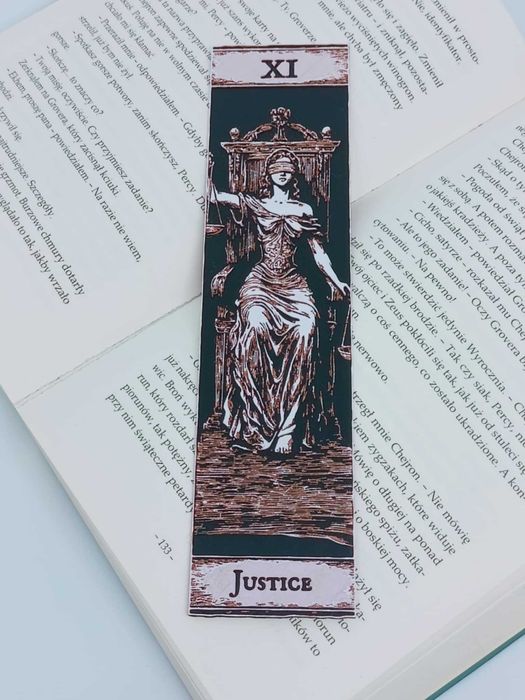 Zakładka do książki Tarot – XI Sprawiedliwość (Justice)
