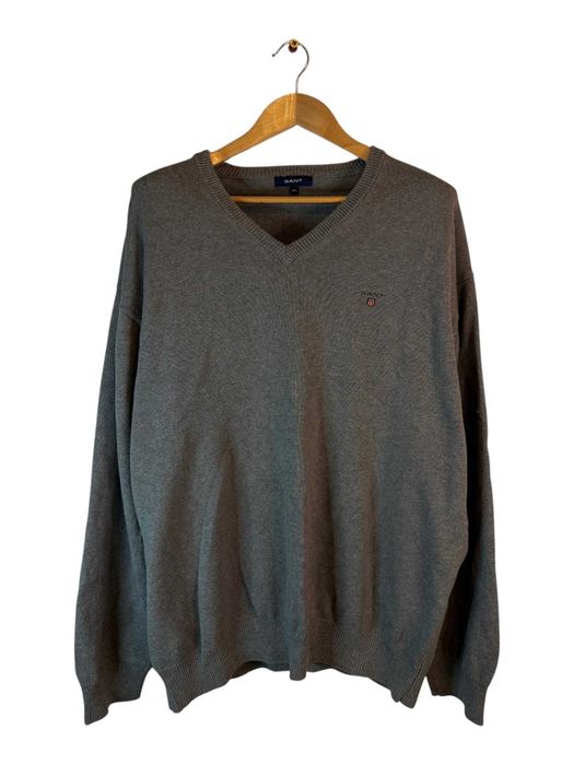Sweter w serek Gant szary 3xl