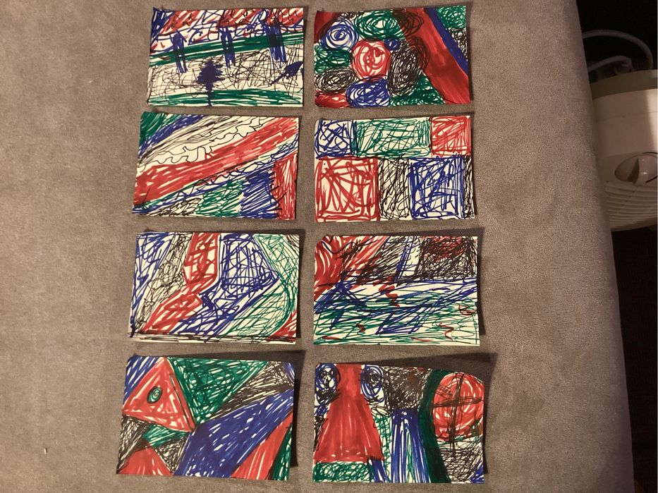 Quadro Pinturas em papeis amarelos. Simples exclusivos. Faz uma parede