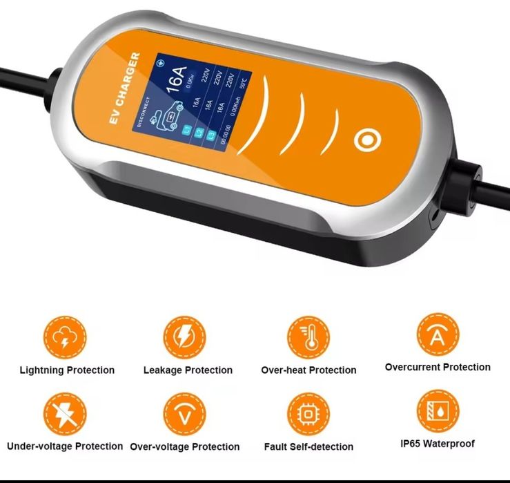 ЗАРЯДКА 11КВТ‼️ IPENGEN 11kW 16A 3 фази зарядка для електромобіля Type 2 | Регулювання 8-10-13-16A | Кабель 4м EV Charger переносна