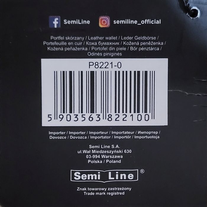 Skórzany portfel SEMILINE P8221 Nowy