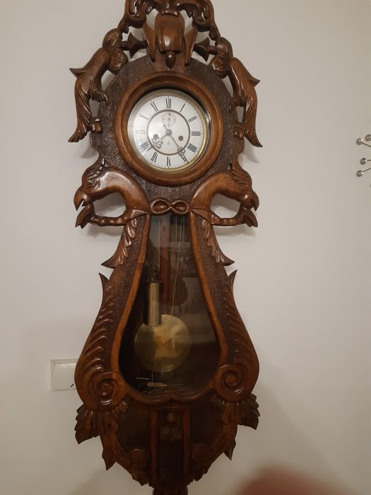 ZEGAR GUSTAW  BECKER   ręcznie rzeźbione