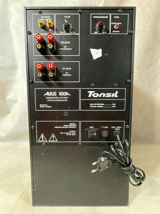 Potężnie brzmiący Tonsil Altus 100A subwoofer 20cm aktywny
