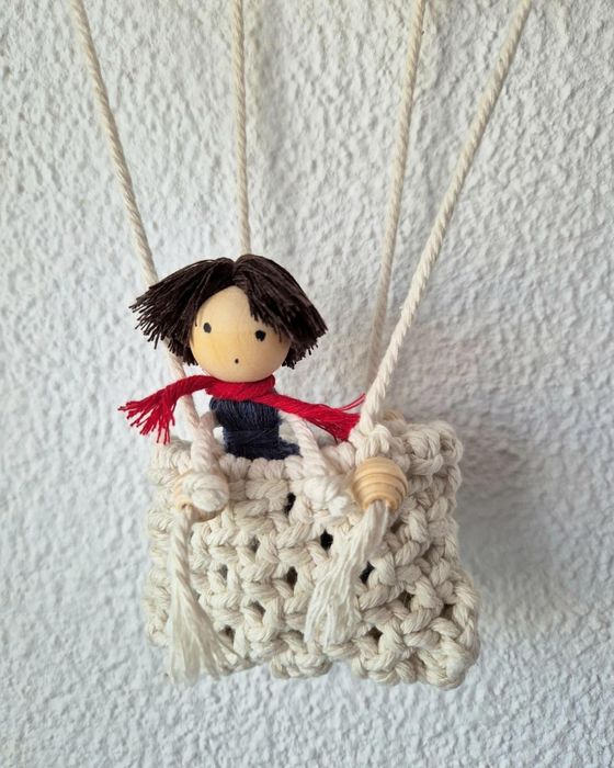 Macrame balao de ar quente menino