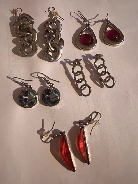 Kolczyki, biżutetia, vintage, zestaw