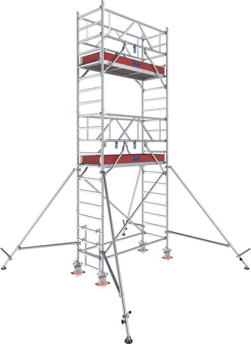 Rusztowanie jezdne KRAUSE STABILO 1000 - 2,0 x 0,75 wysokośc robocza 6,30 m lekkie aluminiowe, rusztowanie przejezdne, okazja, tanio