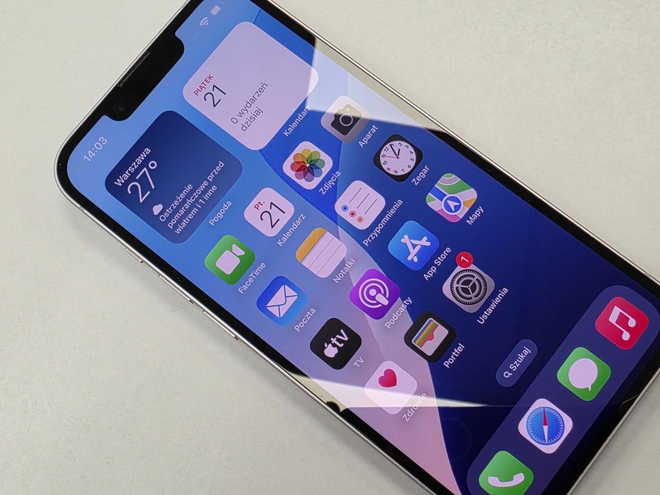 iPhone 14 128GB Dual SIM (SIM + eSIM) / Purple/ BAT 77%/ Grade A-/ + ładowarka/ GW 6 MSC