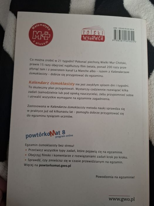 Matematyka kalendarz ósmoklasisty