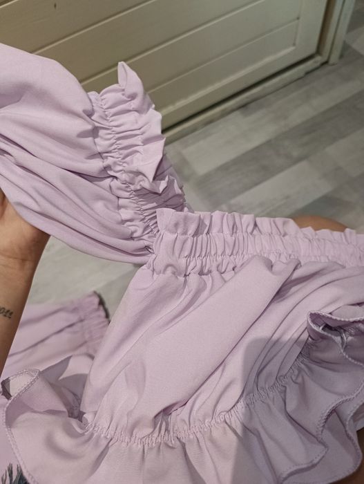Lato zestaw Crop top spódnica komplet liliowy uni hiszpanka sukienka