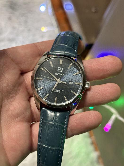 Часы benyar синие кварц