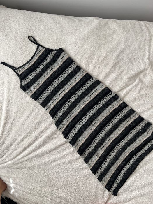 Sukienka długa dzianinowa w paski L Zara