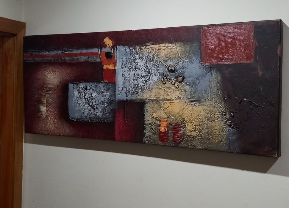 tela pintura parede em acrílico sem autor 100×40cm