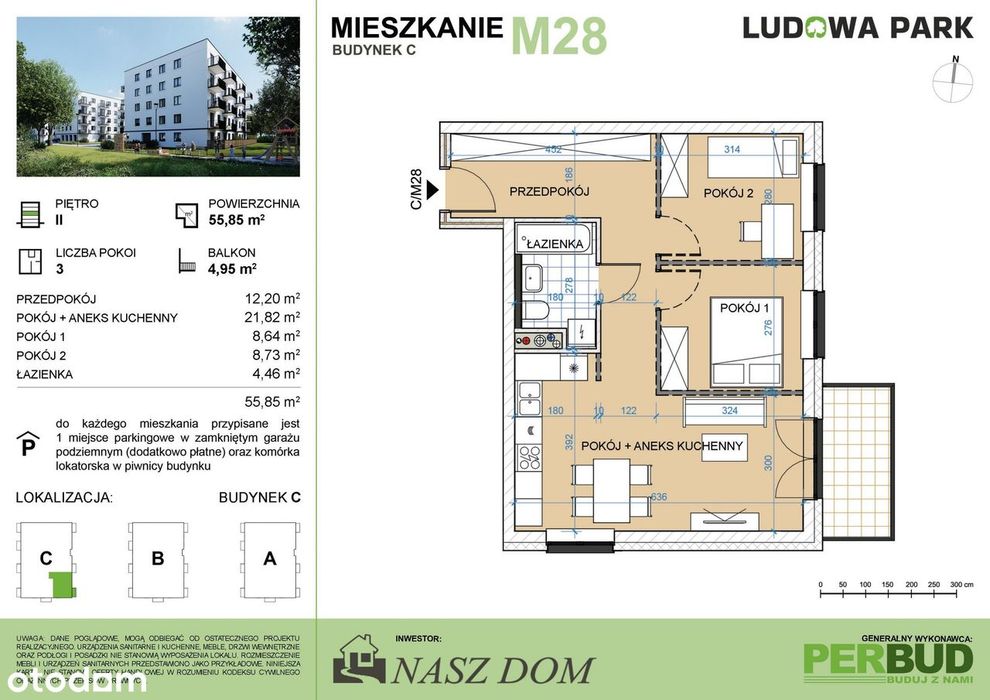 Ludowa Park | mieszkanie 3-pok. | C_M28