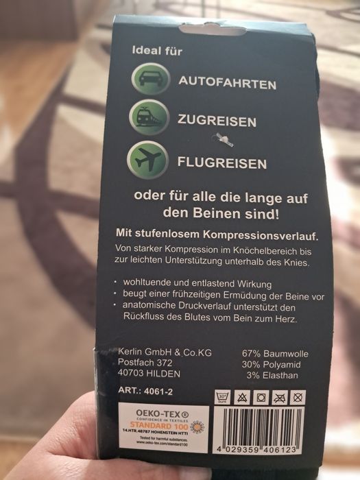 Nowe! Skarpety kompresyjne męskie r.43/46 na podróż