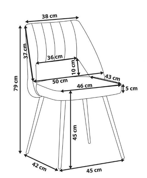Rozkładany stół + 5 welurowych krzeseł