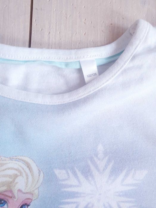 3 bluzki zestaw piżama piżamka Frozen Elsa Kraina Lodu 122 128