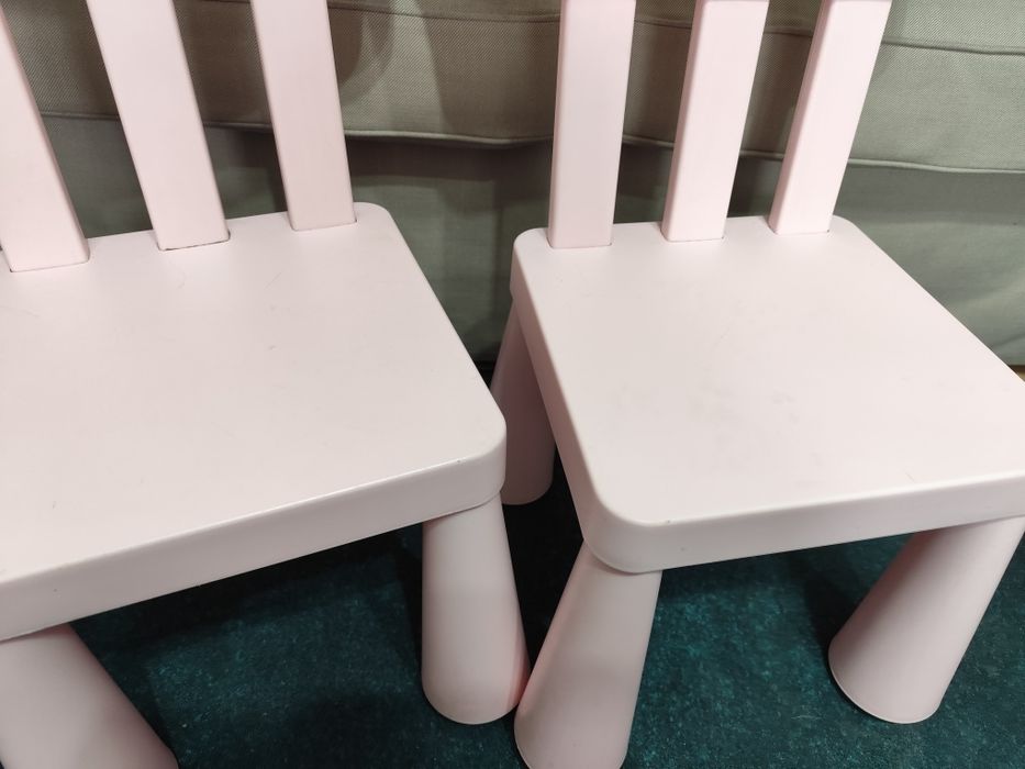 Krzesełka mammut Ikea dla dzieci jasny róż