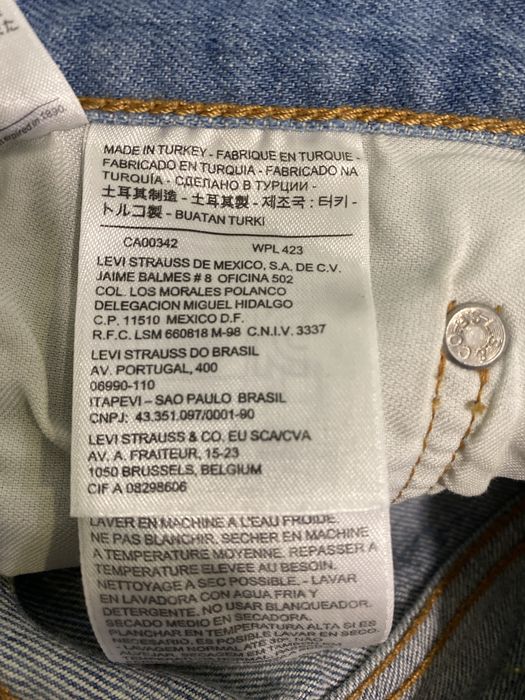 Jean Levi’s Mulher 501 Original Fit Azur Claro W26 L32