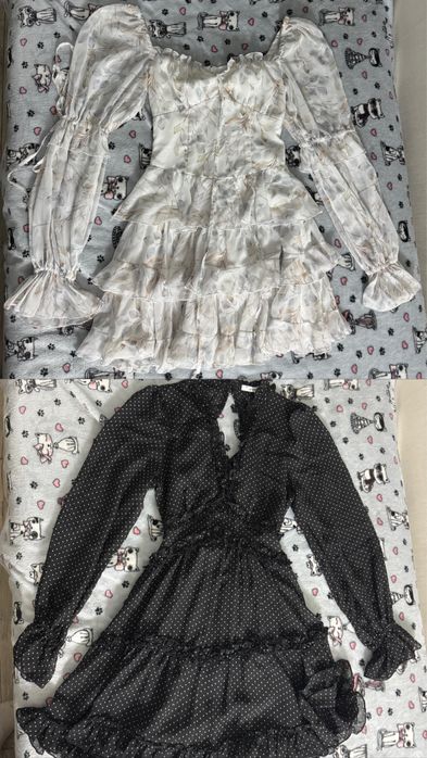 Сукня білого та чорного кольору коротка