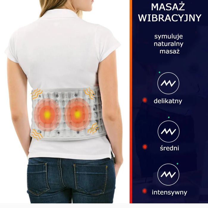 Dekompresyjny pas rozgrzewający z funkcją masażu