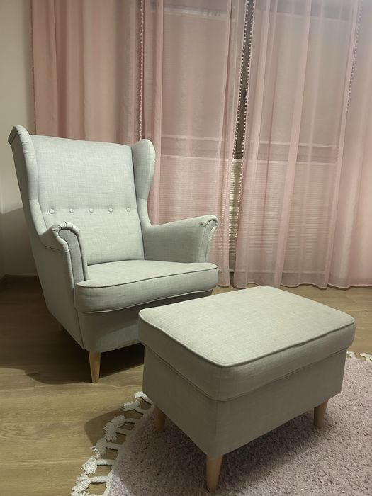Fotel i podnóżek. Uszak IKEA