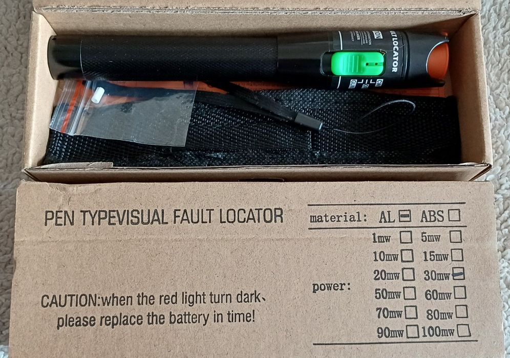 Caneta Óptica FTTH Fibra Óptica Tester 30Km (30MW)