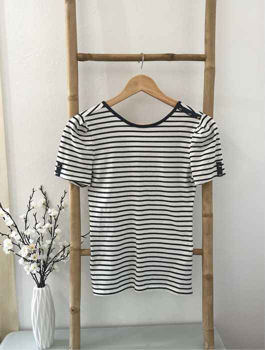 blusa top tshirt azul riscas Naf Naf 34 XS