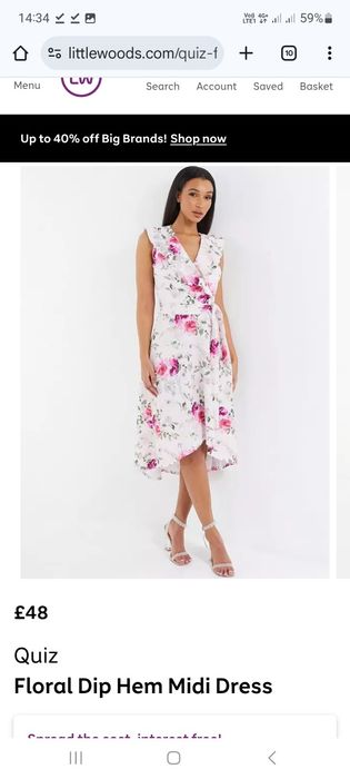 Фірмова неймовірна сукня з подовженим подолом Quiz